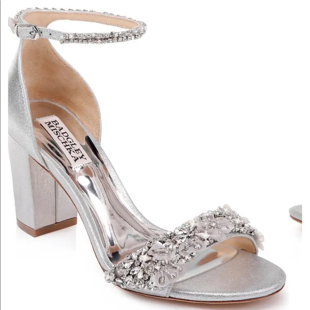 Badgley Mischka Embellished Ankle Strap Sandals